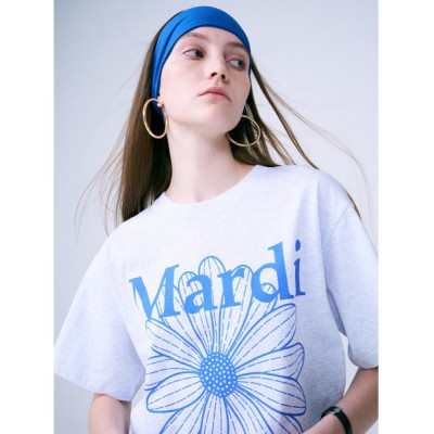 韓國MARDI MERCREDI - TSHIRT FLOWERMARDI (HEATHER BLUE)