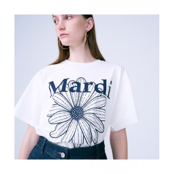 韓國MARDI MERCREDI - TSHIRT FLOWERMARDI (IVORY NAVY)